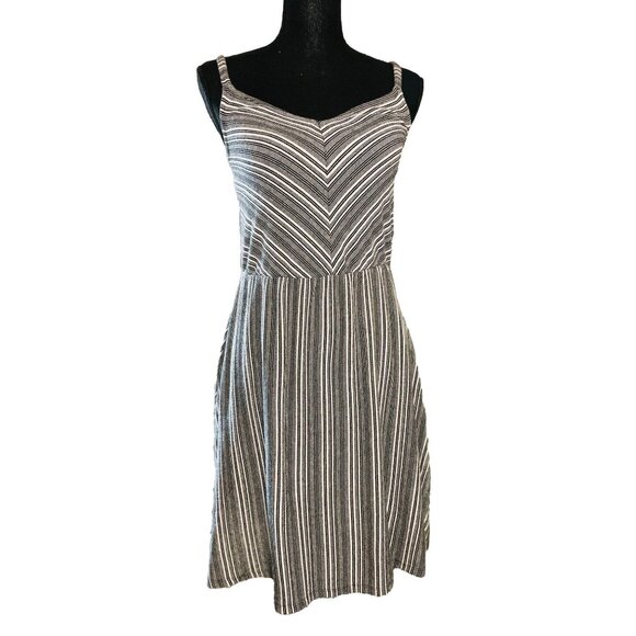 spaghetti strap fit & flare casual sundress v-neck adjustable straps Small gray - Picture 1 of 5